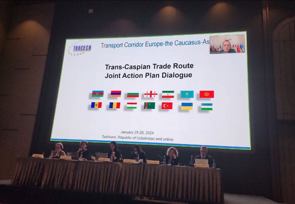 Daşkentde Hazaryň üsti bilen uzaýan söwda ýollary boýunça Bilelikdäki hereketleriň meýilnamasy ara alnyp maslahatlaşylýar